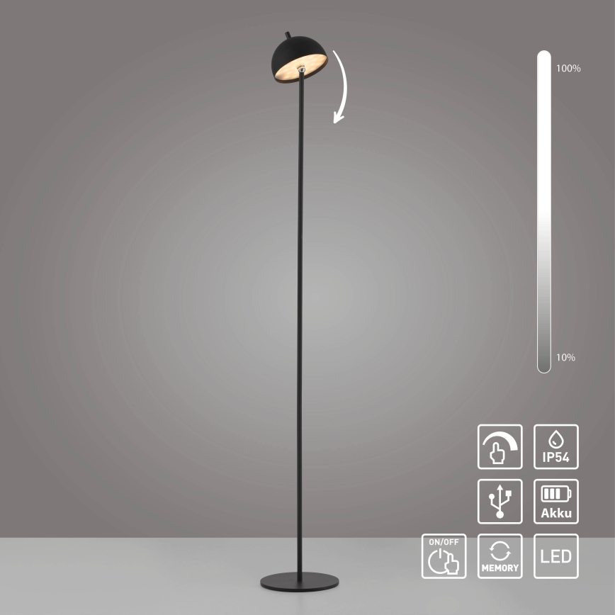 Schöner Wohnen 19245-18 - LED dimbare aanraakbedienbare oplaadbare buitenvloerlamp BELLIS LED/2,5W/5V 2600 mAh IP54 zwart