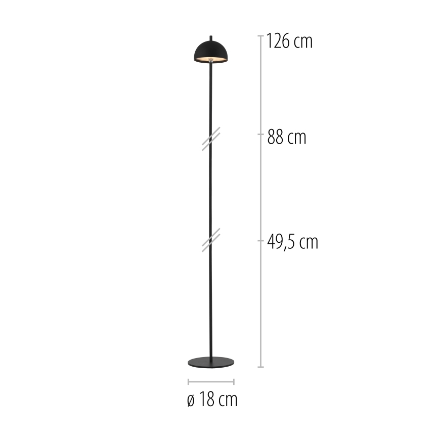 Schöner Wohnen 19245-18 - LED dimbare aanraakbedienbare oplaadbare buitenvloerlamp BELLIS LED/2,5W/5V 2600 mAh IP54 zwart