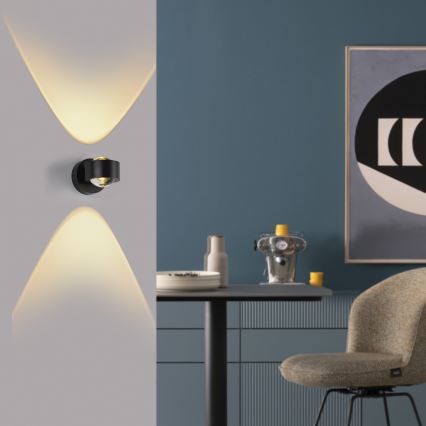 Schöner Wohnen 19331-18 - LED-wandlamp CHIA 2xLED/2W/230V zwart