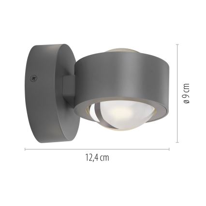 Schöner Wohnen 19331-21 - LED wandlamp CHIA 2xLED/2W/230V antraciet