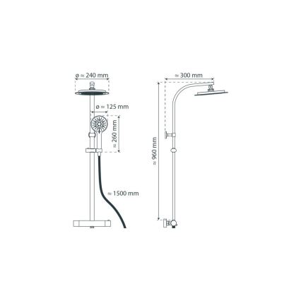 Schütte 60046 - Ensemble de douche avec mitigeur thermostatique MADURA FRESH, chrome brillant