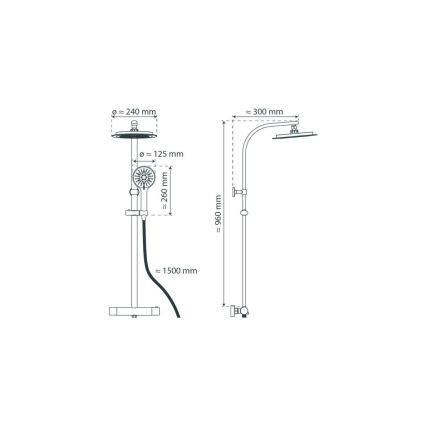 Schütte 60076 - Doucheset met thermostatische kraan MADURA FRESH zwart