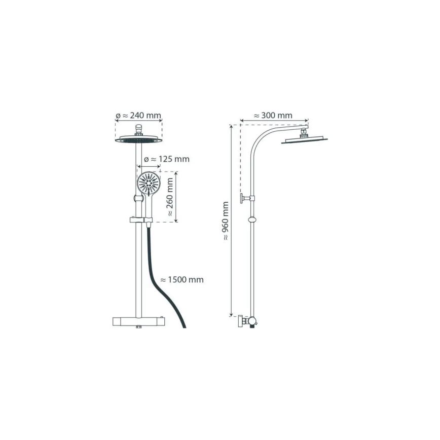 Schütte 60076 - Ensemble de douche avec mitigeur thermostatique MADURA FRESH noir