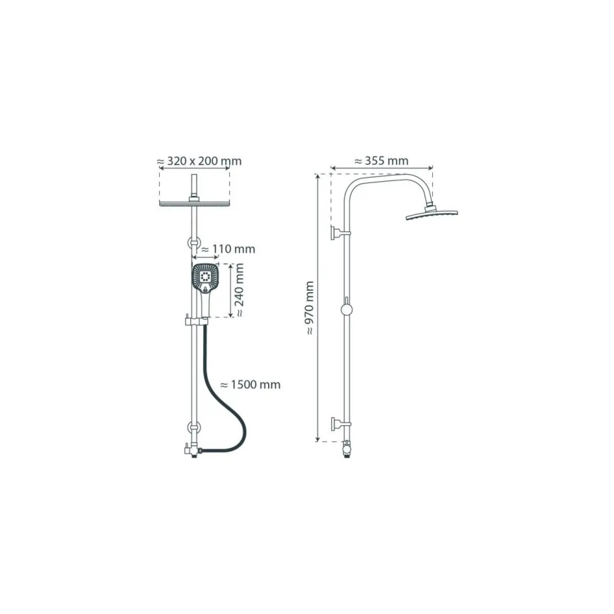 Schütte 60660 - Ensemble de douche MALLORCA chromé brillant
