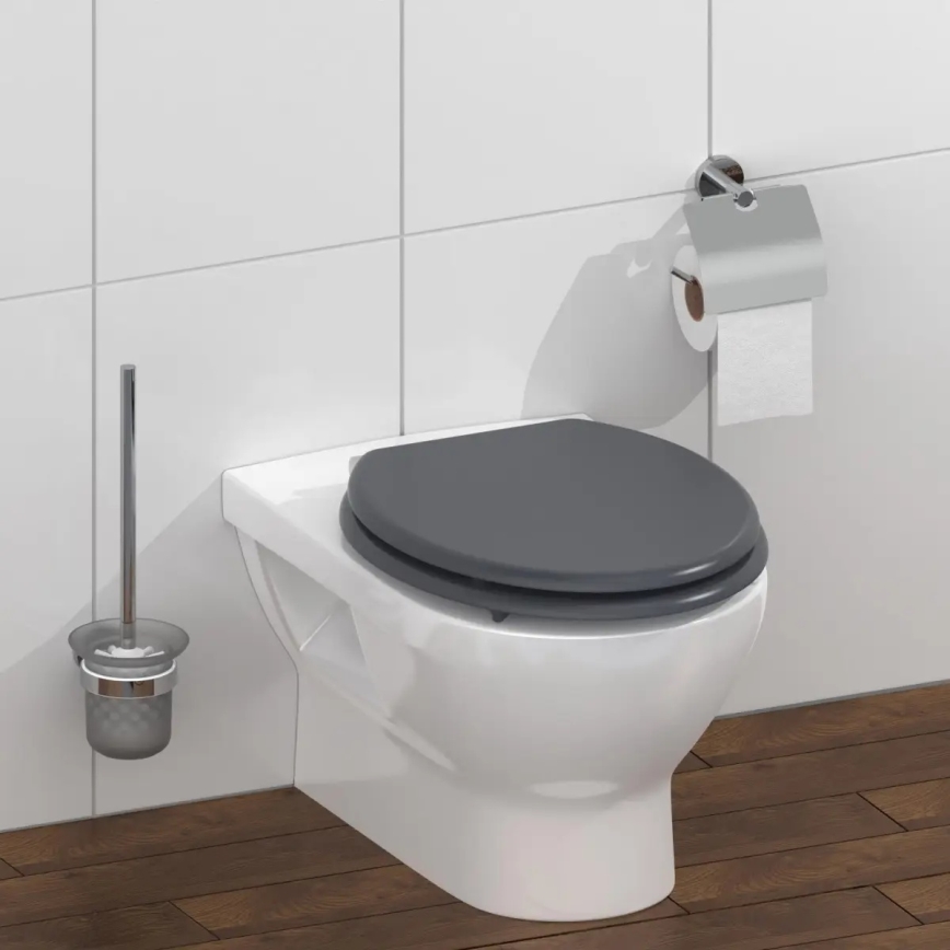 Schütte 80104 - WC-bril SPIRIT, antraciet, met SoftClose, MDF-hout