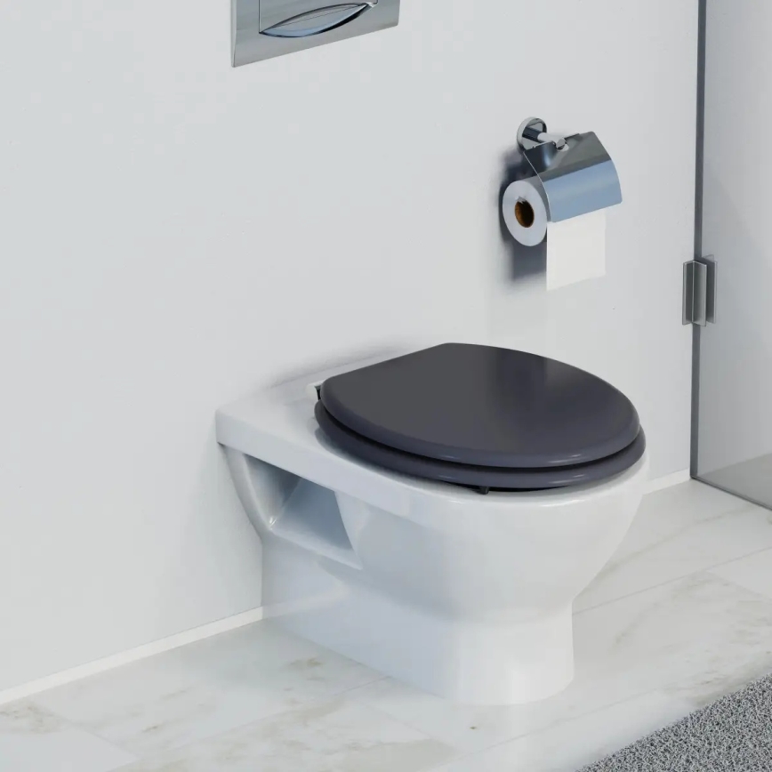 Schütte 80104 - WC-bril SPIRIT, antraciet, met SoftClose, MDF-hout