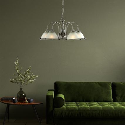Searchlight - Hanglamp aan een ketting AMERICAN DINER 5xE14/60W/230V glanzend chroom