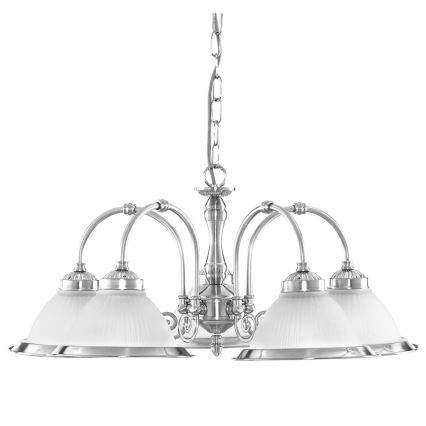 Searchlight - Hanglamp aan een ketting AMERICAN DINER 5xE14/60W/230V glanzend chroom