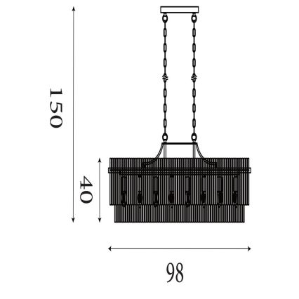 Searchlight - Kroonluchter aan ketting LARA 8xE27/60W/230V