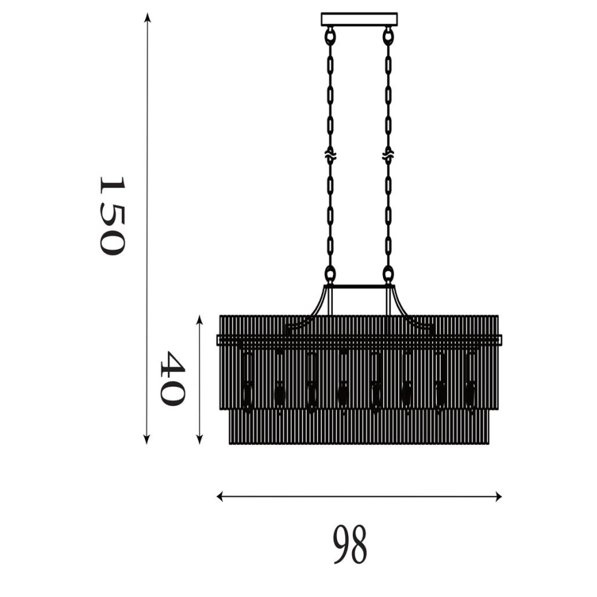 Searchlight - Kroonluchter aan ketting LARA 8xE27/60W/230V