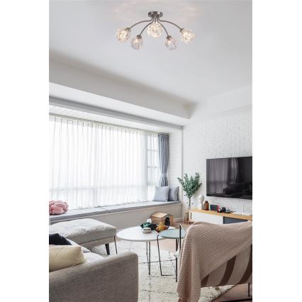 Searchlight - Plafondkroonluchter ASTRAL 5xG9/33W/230V mat chroom