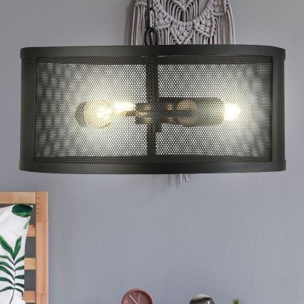 Searchlight - Suspension avec chaîne FISHNET 3xE27/60W/230V noir