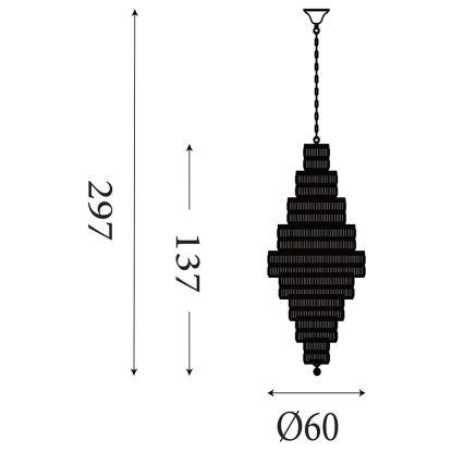 Searchlight - Kroonluchter aan ketting EMPIRE 13xE14/60W/230V
