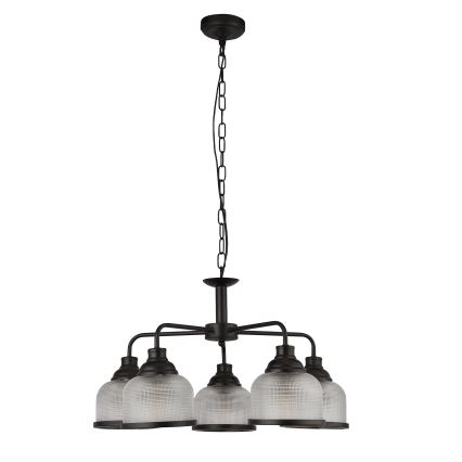 Searchlight - Hanglamp aan een ketting BISTRO 5xE27/60W/230V zwart