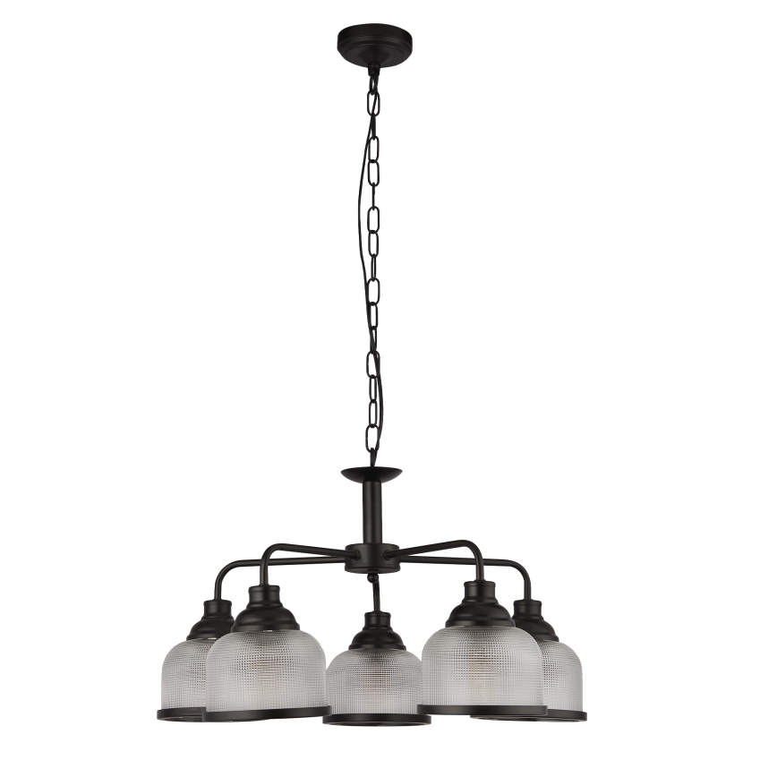 Searchlight - Hanglamp aan een ketting BISTRO 5xE27/60W/230V zwart