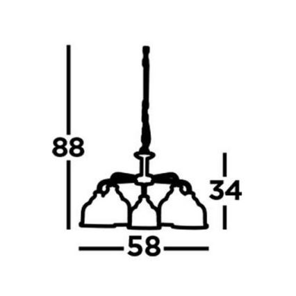 Searchlight - Hanglamp aan een ketting BISTRO 5xE27/60W/230V glanzend chroom