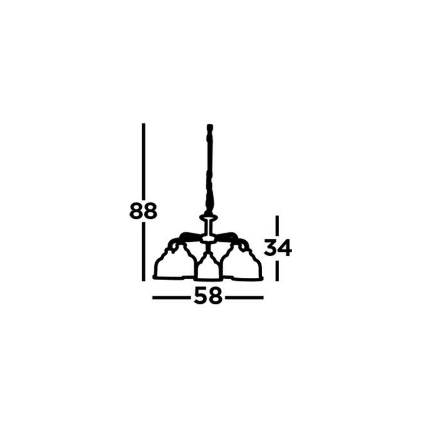 Searchlight - Hanglamp aan een ketting BISTRO 5xE27/60W/230V glanzend chroom