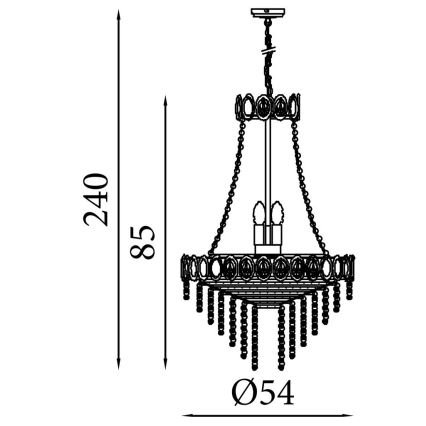 Searchlight - Kroonluchter aan ketting LOUIS PHILLIPE 8xE14/60W/230V