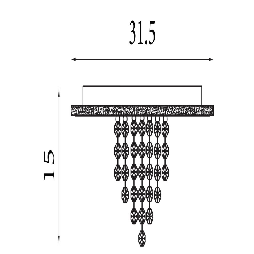 Searchlight - Dimbare LED-plafondlamp DELUGE LED/20W/230V Ø 31,5 cm zwart