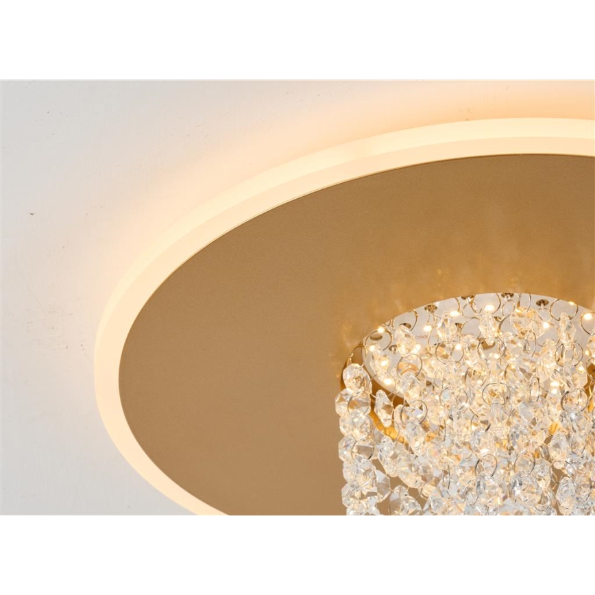 Searchlight - LED-dimbare plafondlamp DELUGE LED/20W/230V Ø 31,5 cm goudkleurig