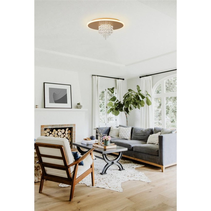 Searchlight - Plafonnier LED dimmable DELUGE LED/20W/230V Ø 31,5 cm doré