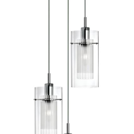 Searchlight - Hanglamp aan een koord DUO 3xE14/60W/230V mat chroom