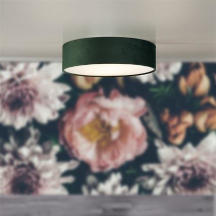 Searchlight - Plafondlamp DRUM PLEAT 2xE27/15W/230V groen