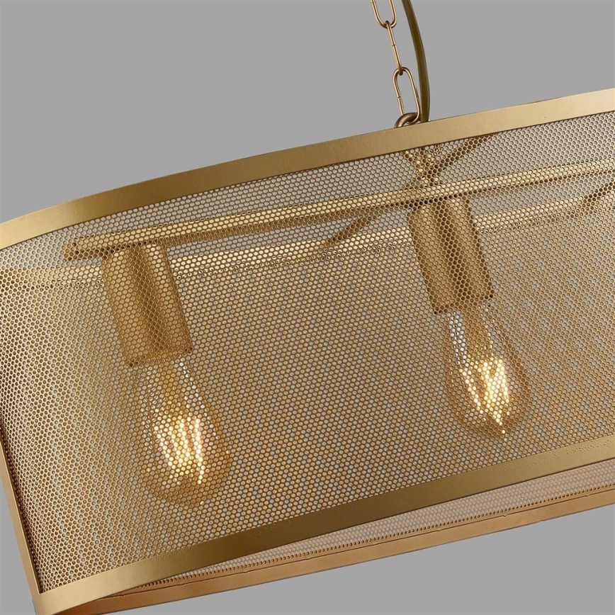 Searchlight - Suspension avec chaîne FISHNET 4xE27/60W/230V or