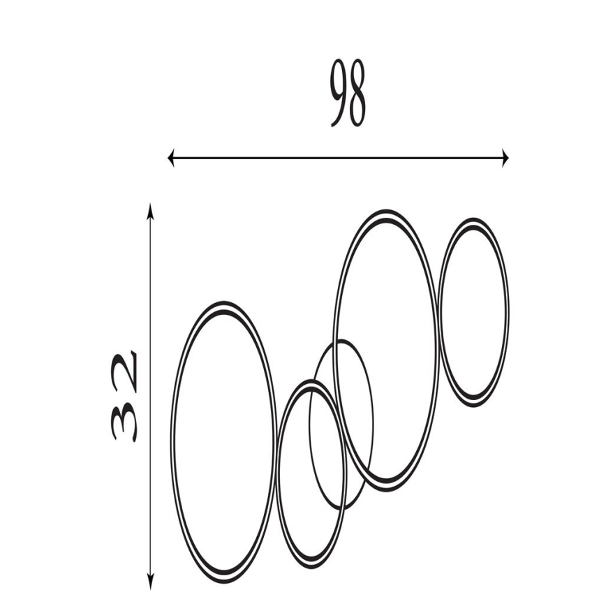 Searchlight - Dimbare LED-plafondlamp CIRQUE LED/37W/230V 3000K 33x97 cm
