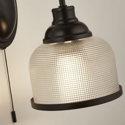 Searchlight - Applique murale BISTRO 1xE27/60W/230V noir