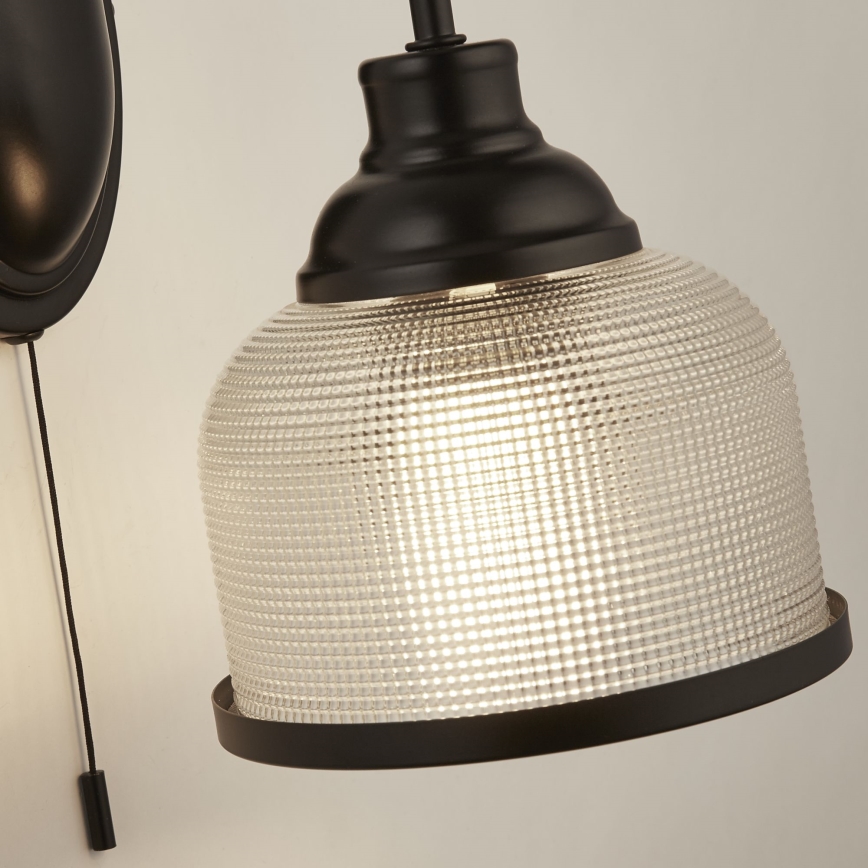 Searchlight - Applique murale BISTRO 1xE27/60W/230V noir