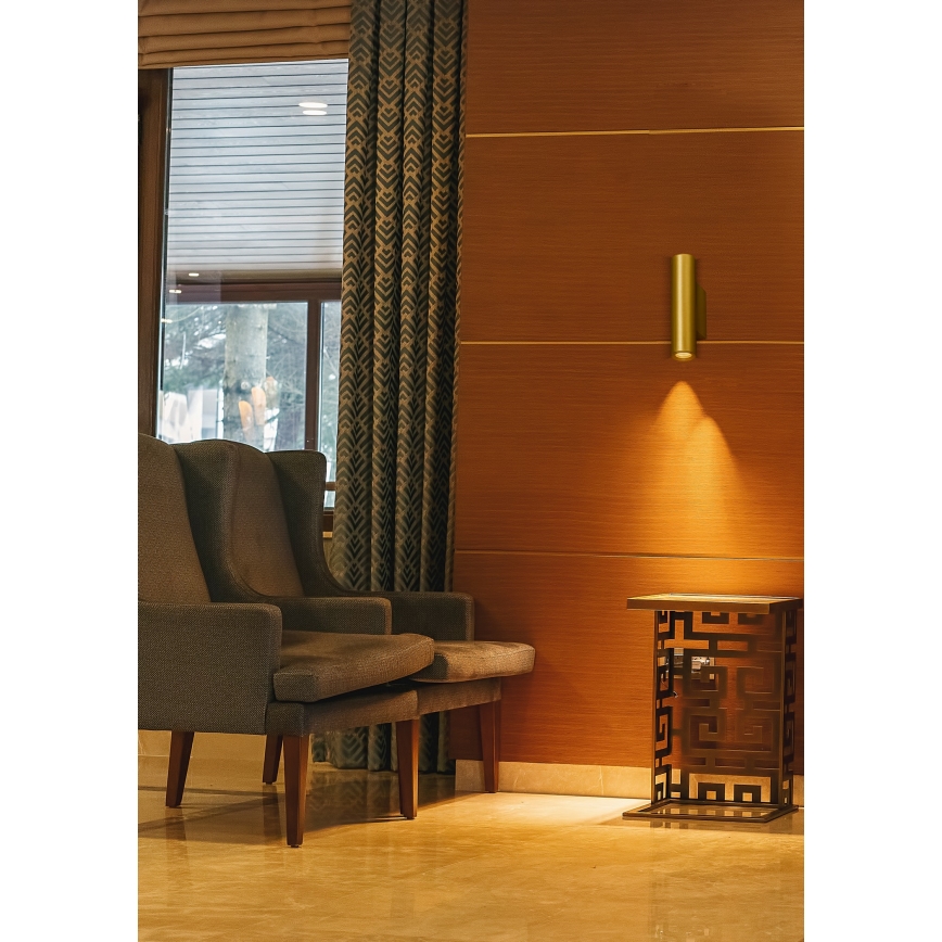 Searchlight - Wandlamp BEACON 2xGU10/10W/230V goudkleurig