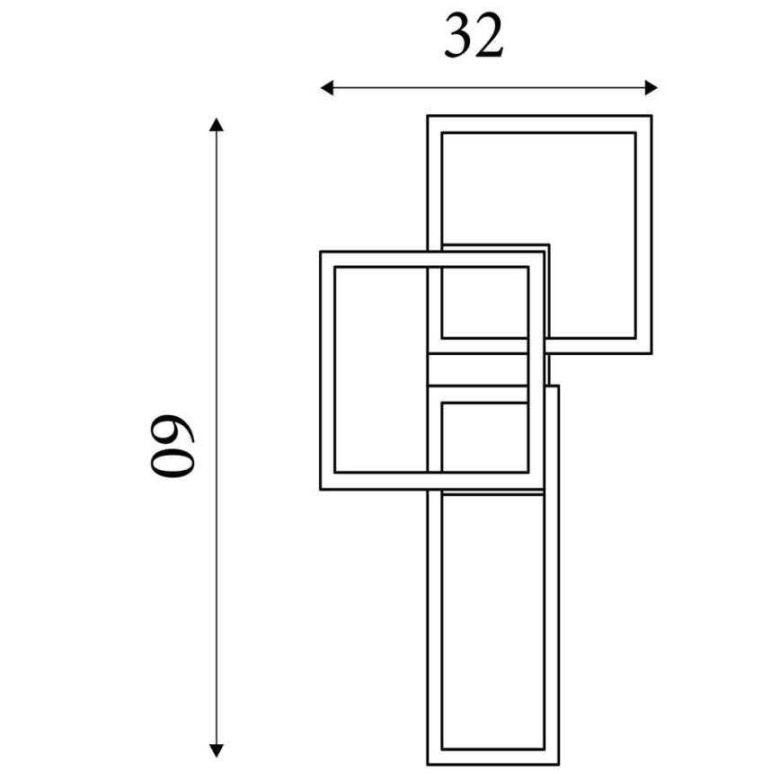 Searchlight - Dimbare LED-plafondlamp WALL ART II LED/30W/230V 32x60 cm