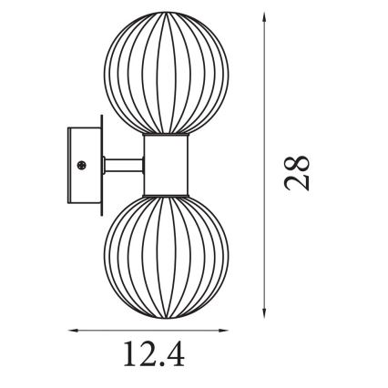 Searchlight - Applique murale LUMINSPHERE 2xG9/7W/230V laiton