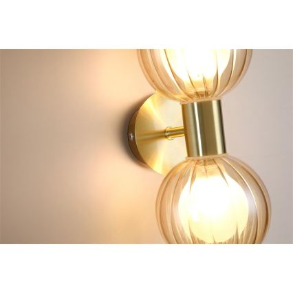 Searchlight - Wandlamp LUMINSPHERE 2xG9/7W/230V messing