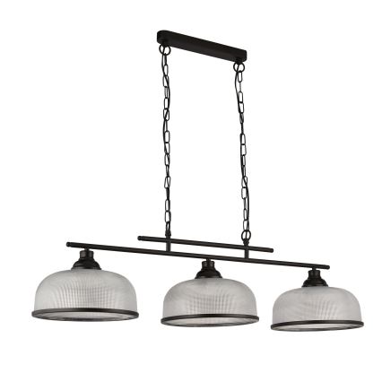 Searchlight - Hanglamp aan een ketting BISTRO 3xE27/60W/230V zwart