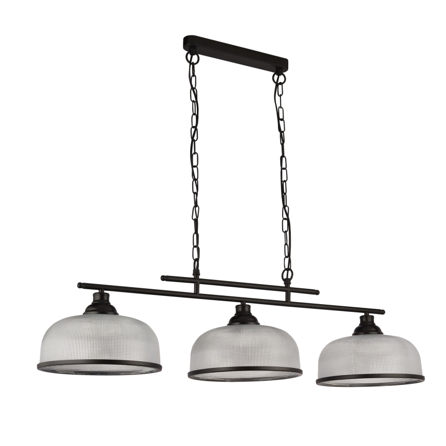 Searchlight - Hanglamp aan een ketting BISTRO 3xE27/60W/230V zwart