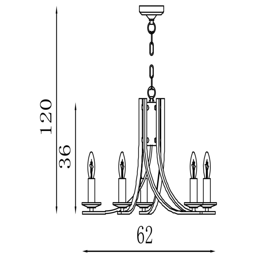 Searchlight - Kroonluchter aan ketting ASCONA 5xE14/60W/230V