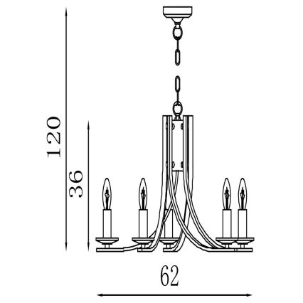 Searchlight - Suspension à chaîne ASCONA 5xE14/60W/230V