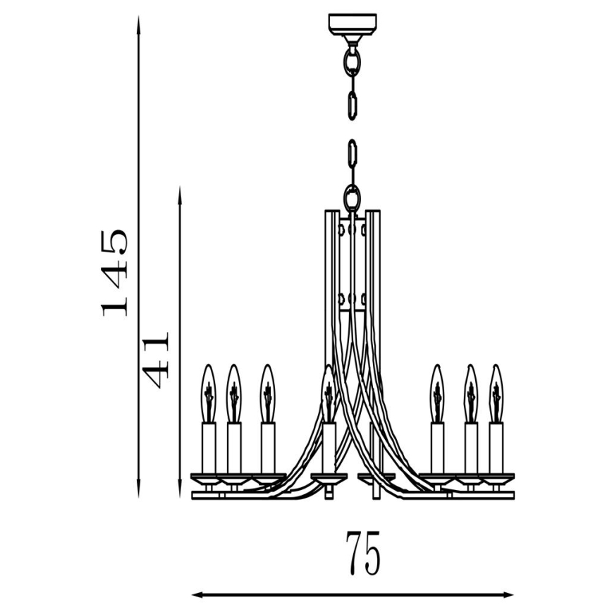Searchlight - Kroonluchter met ketting ASCONA 8xE14/60W/230V