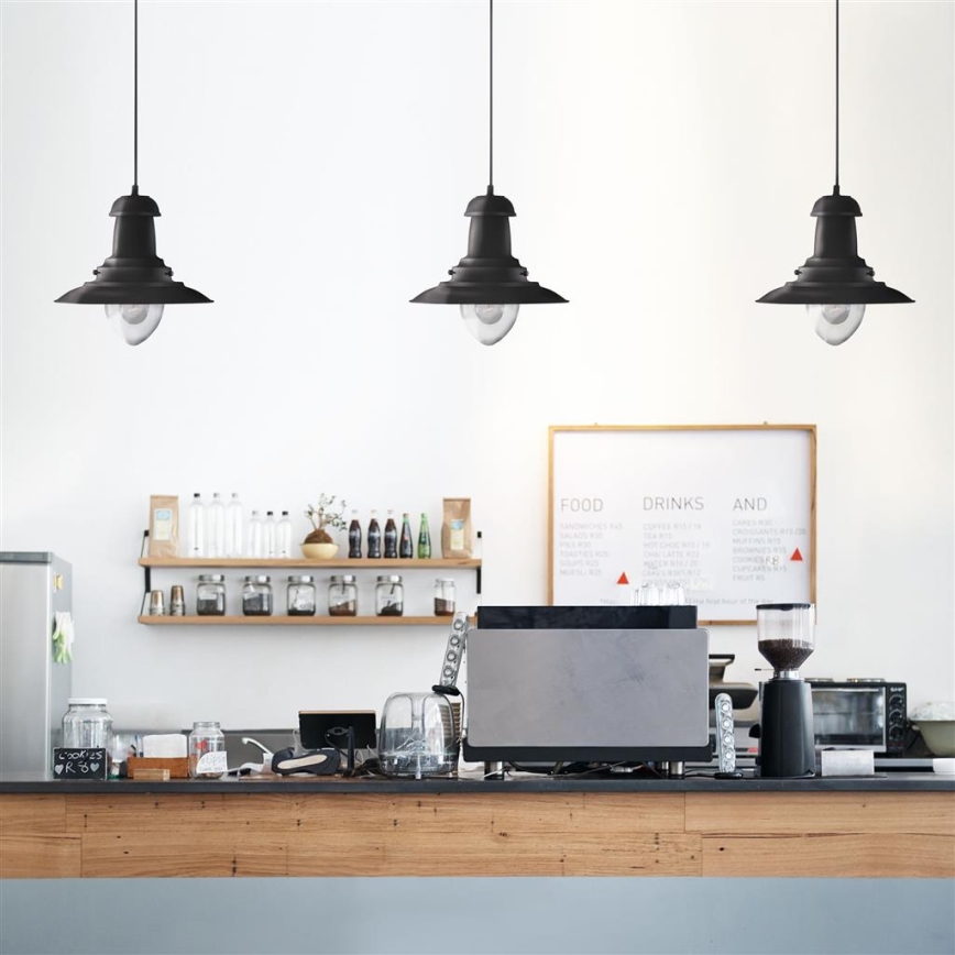 Searchlight - Suspension sur câble FISHERMAN 1xE27/60W/230V noir