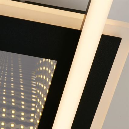 Searchlight - Plafonnier LED dimmable QUADRATE LED/24W/230V 36 x 36 cm noir