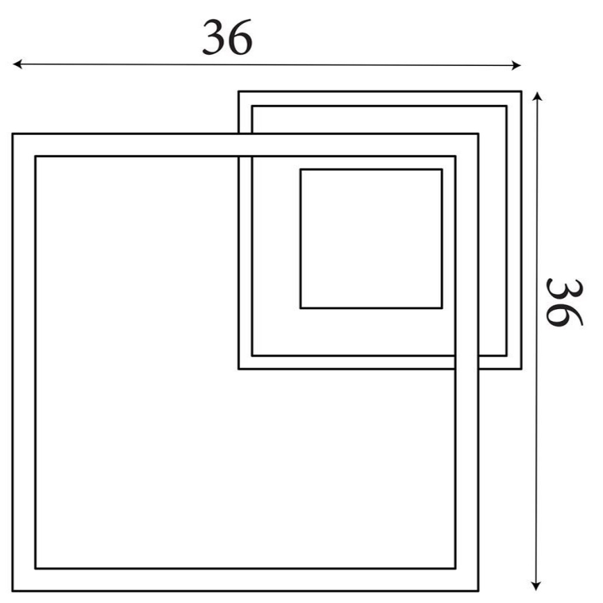 Searchlight - Plafonnier LED dimmable QUADRATE LED/24W/230V 36 x 36 cm noir
