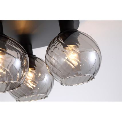 Searchlight - Plafonnier RADIANCE 3xE27/60W/230V Ø 37,5 cm noir