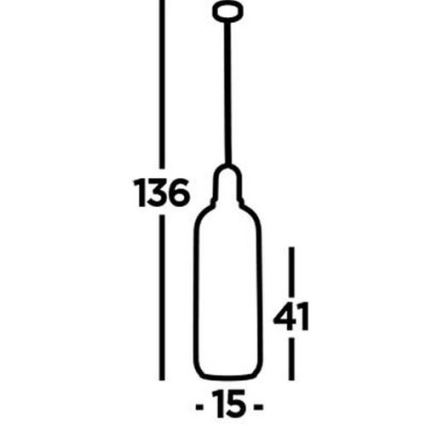 Searchlight - Hanglamp aan een koord PIPETTE 1xE27/60W/230V shiny