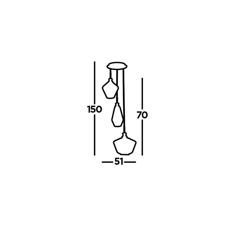 Searchlight - Hanglamp aan een koord MIA 3xE27/60W/230V zwart