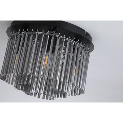 Searchlight - Plafonnier SWIZZLE 5xE14/60W/230V, Ø 32 cm, verre fumé