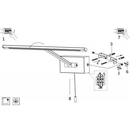Searchlight - LED Schilderijverlichting LED/7,7W/230V glanzend chroom