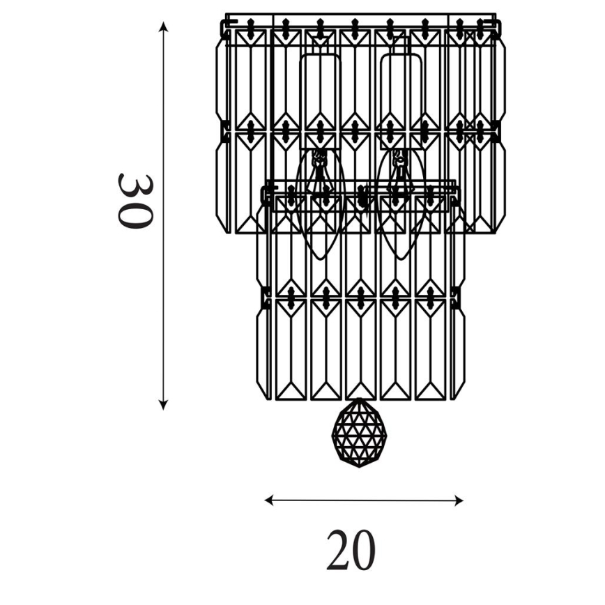 Searchlight - Badkamerwandlamp EMPIRE 2xE14/7W/230V IP44