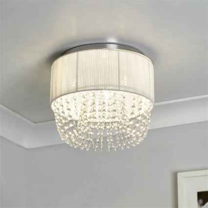 Searchlight - Plafonnier BELLANO 3xG9/7W/230V Ø 30 cm blanc
